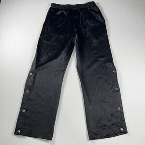 Song for the Mute The Dreamers Black Satin Wide Leg Track Pants Size 50 (US 34)